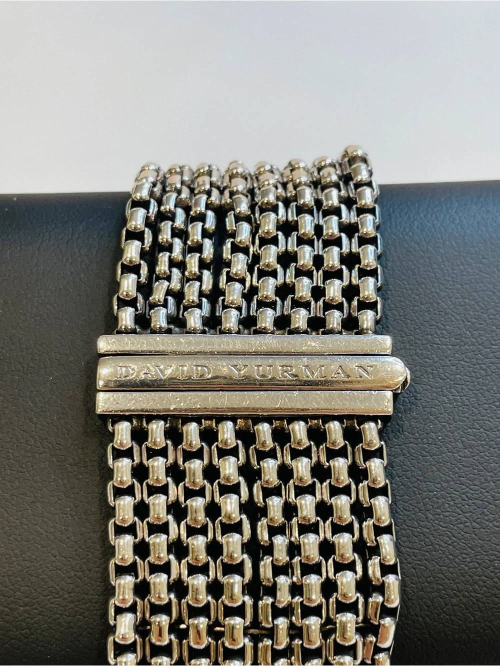 David Yurman Sterling Silver And Diamond Eight Row X Bracelet - Picture 8 of 12